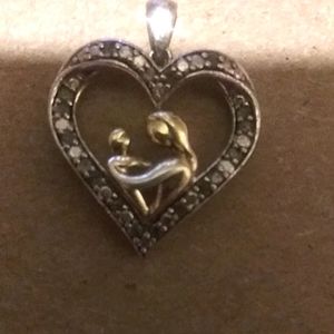 925 &10k (mother and child )pendant (read)